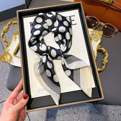 Women's Luxury Satin Silk Feel Square Scarf Printed Hair Scarf Neckerchief Bandana Hijab Wrap