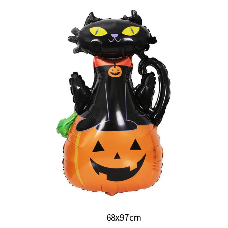 Halloween Aluminum Foil Balloons – Large Standing & Seated Bat, Pumpkin, Ghost & Monster Inflatable Balloons for Halloween Party Decorations