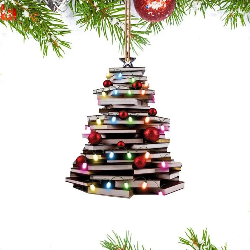 Acrylic Flat Christmas Santa Pendant – Multifunctional Character Hanging Ornament for Christmas Tree, Holiday Home Decor & Gifts