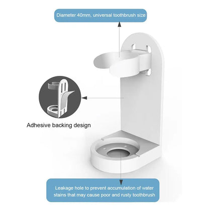 Soporte de Cepillo de Dientes Eléctrico Montado en la Pared – Estante de Plástico para Cepillos de Dientes de Baño, Organizador de Almacenamiento para Maquinillas de Afeitar, Accesorio de Baño que Ahorra Espacio para la Organización del Hogar y la Ducha
