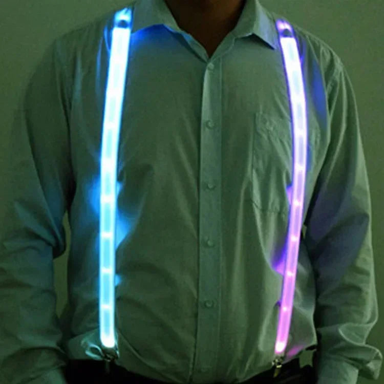 Pajarita y Tirantes LED Luminosos – Accesorios Brillantes para Fiestas, Bodas, Festivales y Cumpleaños