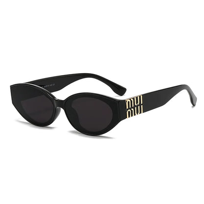 Luxury Glamour Sunglasses Men Women Oval UV400 Minimalist Fashion Brand Unisex Stylish Shades Sun Glasses