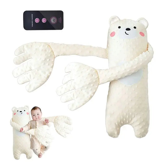 Oso de peluche relajante para bebés con control remoto – Juguete eléctrico de dibujos animados con música, ruido blanco y almohada suave para recién nacidos