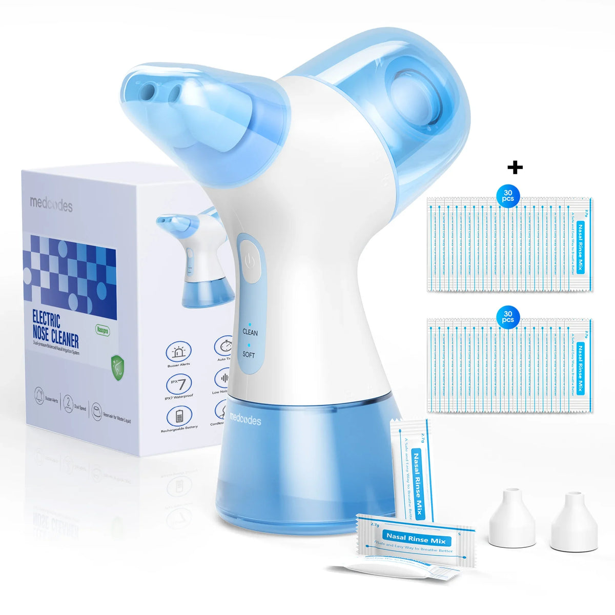 Nasal Irrigation System with Water & Waste Collection Tanks – Sinus Rinse Nose Cleaner for Nasal Hygiene, Sinus & Allergy Relief