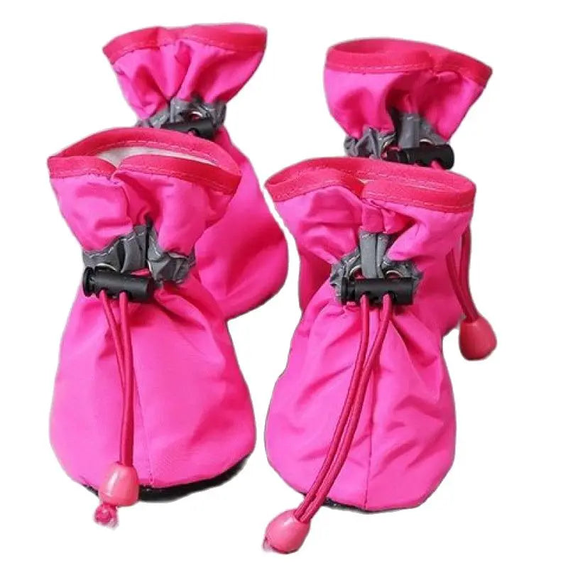 Bottes de pluie imperméables pour chien (lot de 4) – Chaussures antidérapantes pour petits chiens, chiots et chats