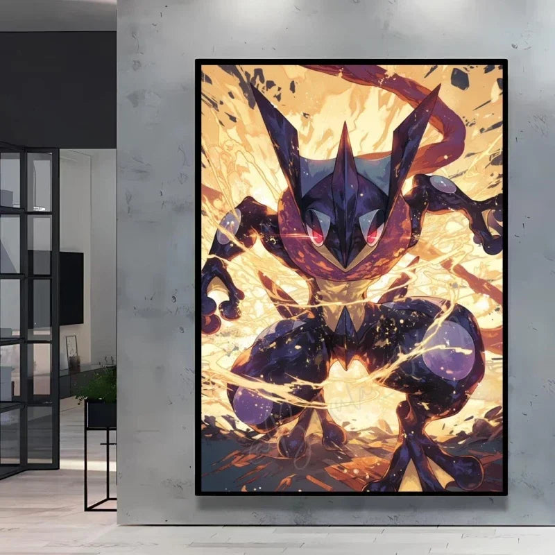 Pokémon Eevee Ink Style Canvas Wall Art – Fantasy Decorative Painting for Home & Room Decor