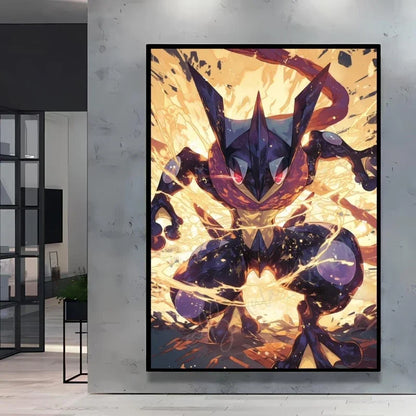 Pokémon Eevee Ink Style Canvas Wall Art – Fantasy Decorative Painting for Home & Room Decor