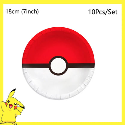 Décorations d'anniversaire Pokémon – Vaisselle Pikachu, Ballons, Décorations de Gâteau et Articles de Fête