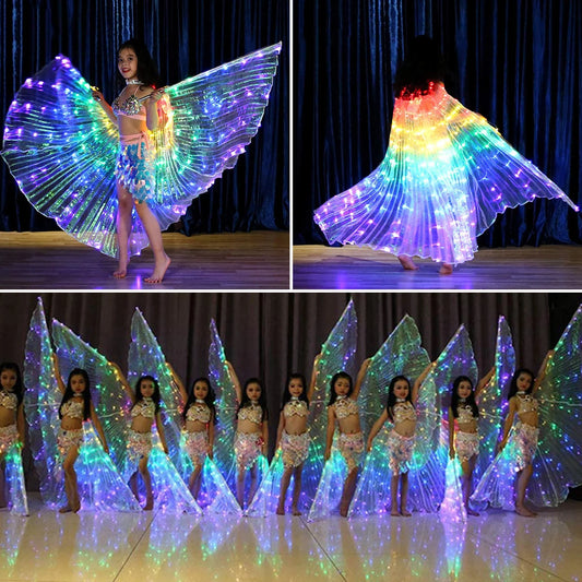 Alas de Mariposa Luminosas LED – Alas de Disfraz Brillantes para Baile, Fiestas, Cosplay y Actuaciones Escénicas