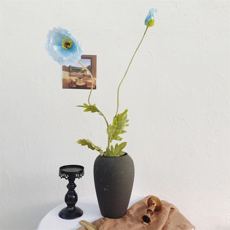 105cm Artificial Poppy Flowers – Large Realistic Faux Floral Stem for Wedding Decor, Vase Arrangements, Home Decoration, Photo Props & Window Displays