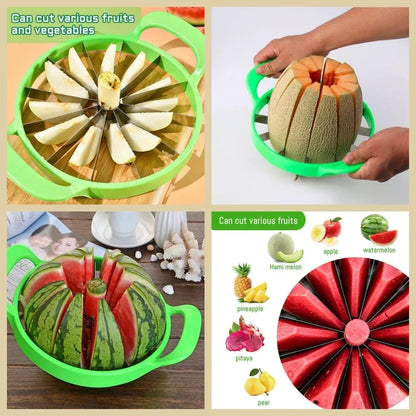 Manual Watermelon Slicer Cutter – Stainless Steel Labor-Saving Fruit Slicing Tool, Large Fruit Divider for Watermelon & Melons, Kitchen Gadget