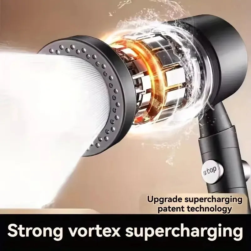 Pommeau de douche haute pression – Douchette à économie d'eau avec 5 modes, fonction d'arrêt à un bouton, ensemble d'accessoires de douche pour la maison et la salle de bain