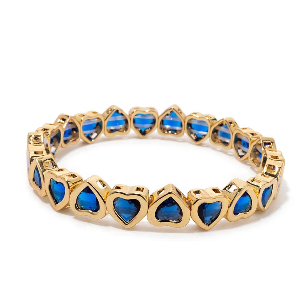Brazalete de puño elástico para mujer 2024 Gold Love con diamantes de imitación color melocotón, joyería de moda