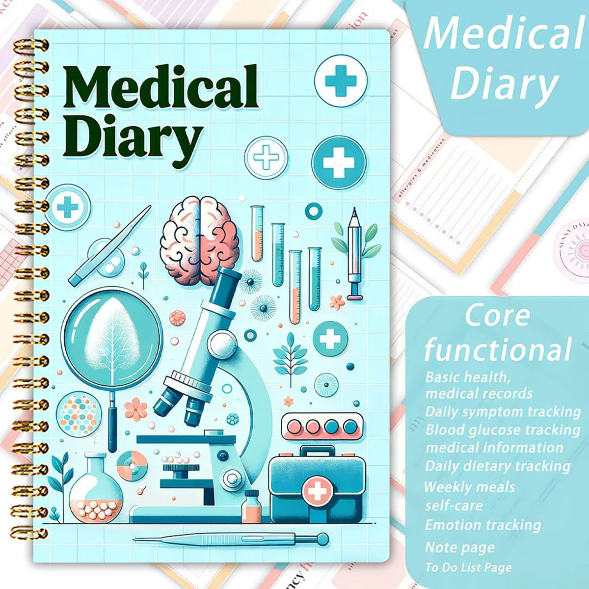 Health Diary Book – Structured Medication Tracker, Symptom Log & Daily Health Management Journal