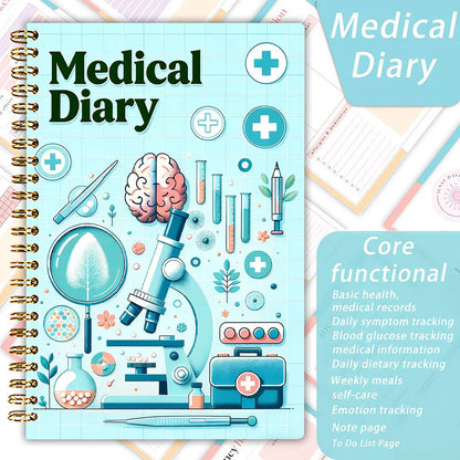 Health Diary Book – Structured Medication Tracker, Symptom Log & Daily Health Management Journal