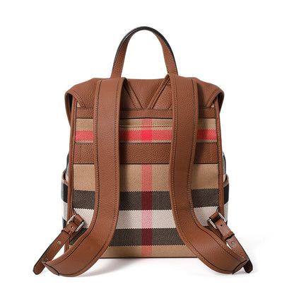 2026 Genuine Leather Backpack for Women & Men – Large-Capacity Lightweight Cowhide Plaid Travel Backpack, Stylish Everyday Daypack