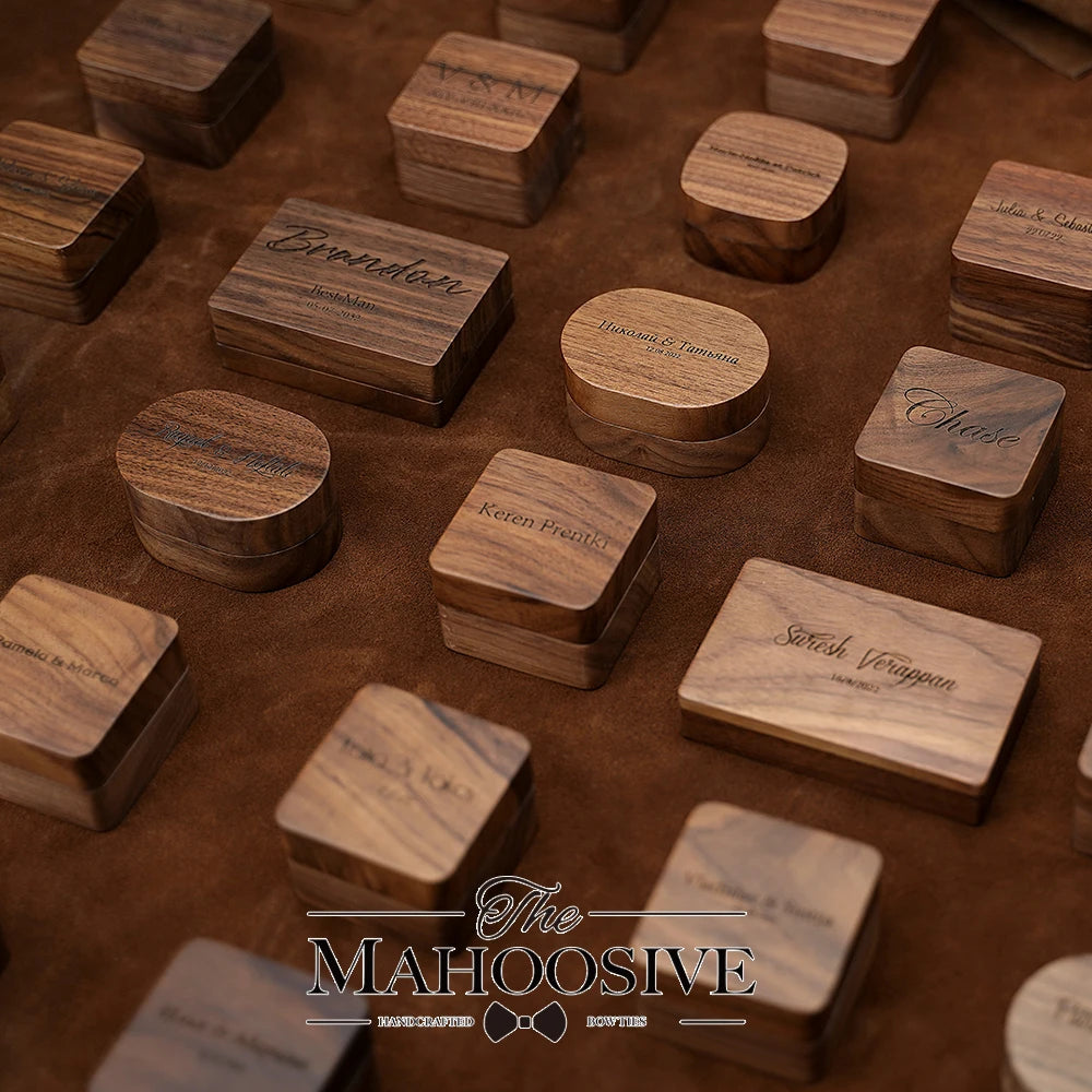 Personalized Wooden Jewelry Box with Custom Engraving for Rings, Earrings, Bracelets, Wedding Proposals & Gift Packaging