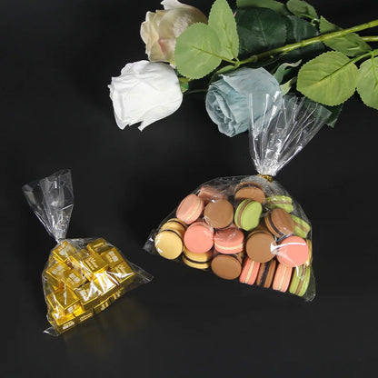 Bolsas de celofán transparentes StoBag – Bolsas de plástico transparentes para regalos, dulces, galletas, recuerdos de fiesta, bodas, Navidad y empaques de regalo