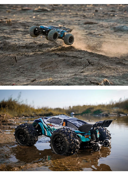 ZWN 1:16 4WD RC Monster Truck 50KM/H y 70KM/H Coche de Derrape de Alta Velocidad con Luces LED y Control Remoto 2.4GHz