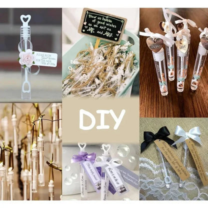 10/100PCS Heart Shape Bubble Soap Bottles – Mini Bubble Wands Wedding Favors for Guests | Birthday Party Decorations & Kids Toys