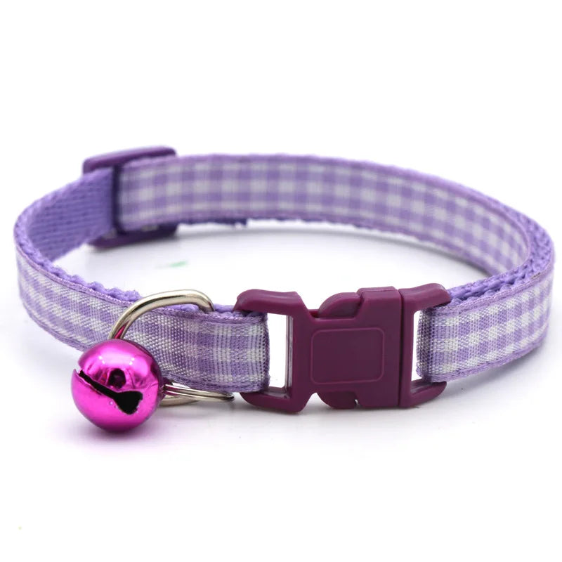 Cute Avocado Cat Collar – Adjustable Plaid Pet Collar with Bell & Candy Avocado Pendant, Cartoon Necklace for Cats & Small Dogs