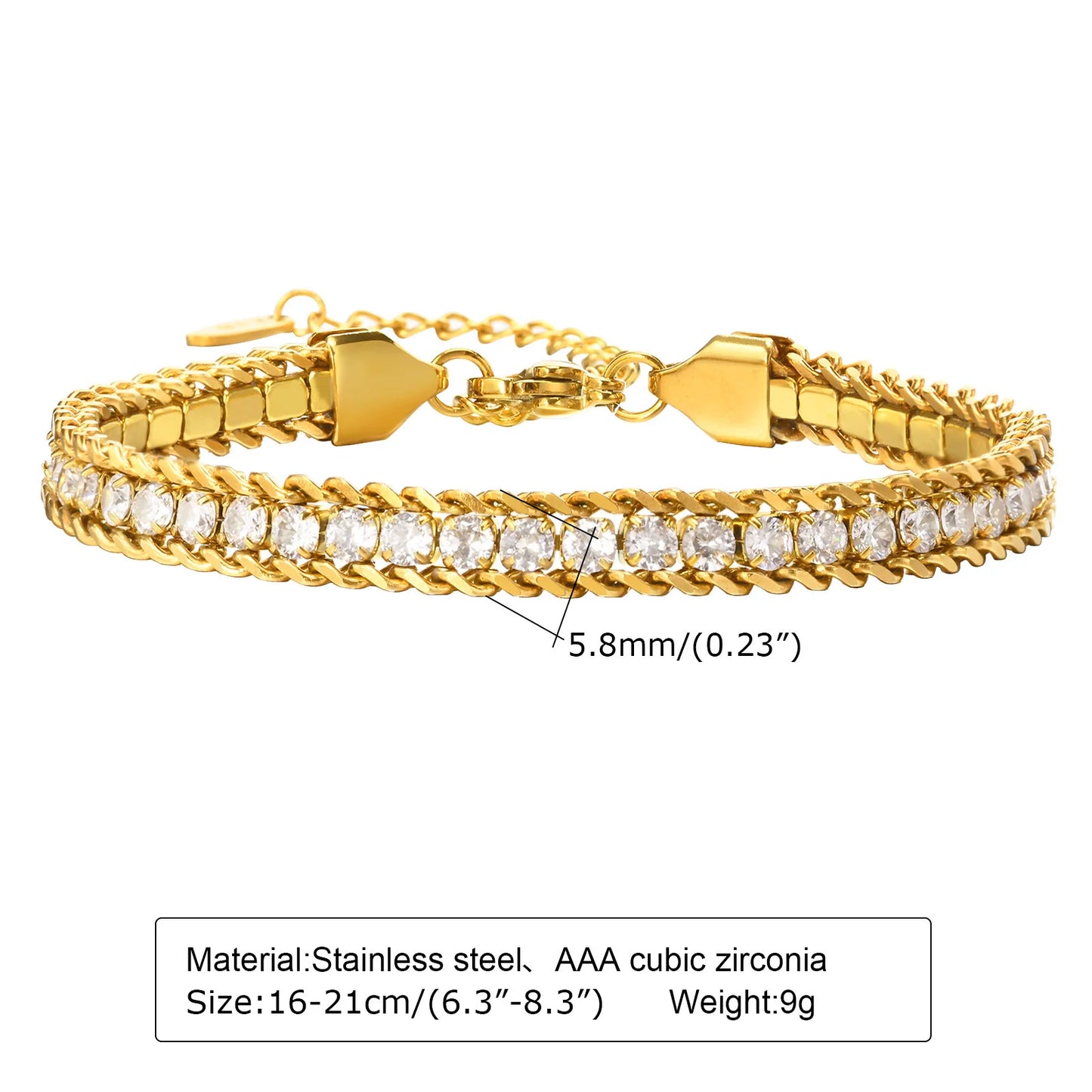 18K Gold Plated Stainless Steel Paperclip Chain Bracelet – Adjustable Twist Link Chunky Stackable Bracelet for Women