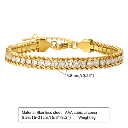 18K Gold Plated Stainless Steel Paperclip Chain Bracelet – Adjustable Twist Link Chunky Stackable Bracelet for Women