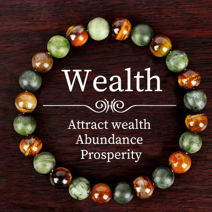 Pulsera de Cuentas de Piedra Natural – Pulsera de Cristal Simbólica para Mujeres y Hombres, Protección Espiritual, Amor Propio y Regalo de Joyería de Moda