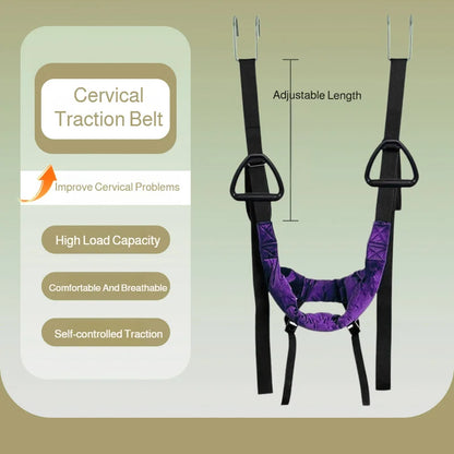 Cinturón de tracción lumbar – Cinturón de apoyo para estiramiento espinal doméstico para relajación de cintura, estiramiento de espalda y ejercicio de descompresión en barra horizontal
