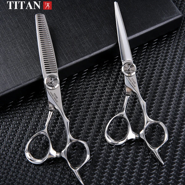 TITAN Professional Hairdressing Scissors Set – Barber Hair Cutting & Thinning Shears, Japan 440C Steel Salon Scissors 5.5/6.0/6.5/7.0 Inch for Hair Stylists & Barbers