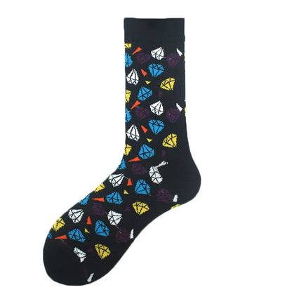 Funny Cotton Novelty Crew Socks – Alien, Planet, Shark, Dinosaur, Skateboard & Math Designs for Men & Women