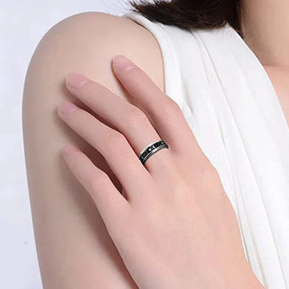 Vintage Sun Moon Star Spinner Ring – Stainless Steel Rotating Promise Band for Men & Women | Anniversary Statement Jewelry Gift