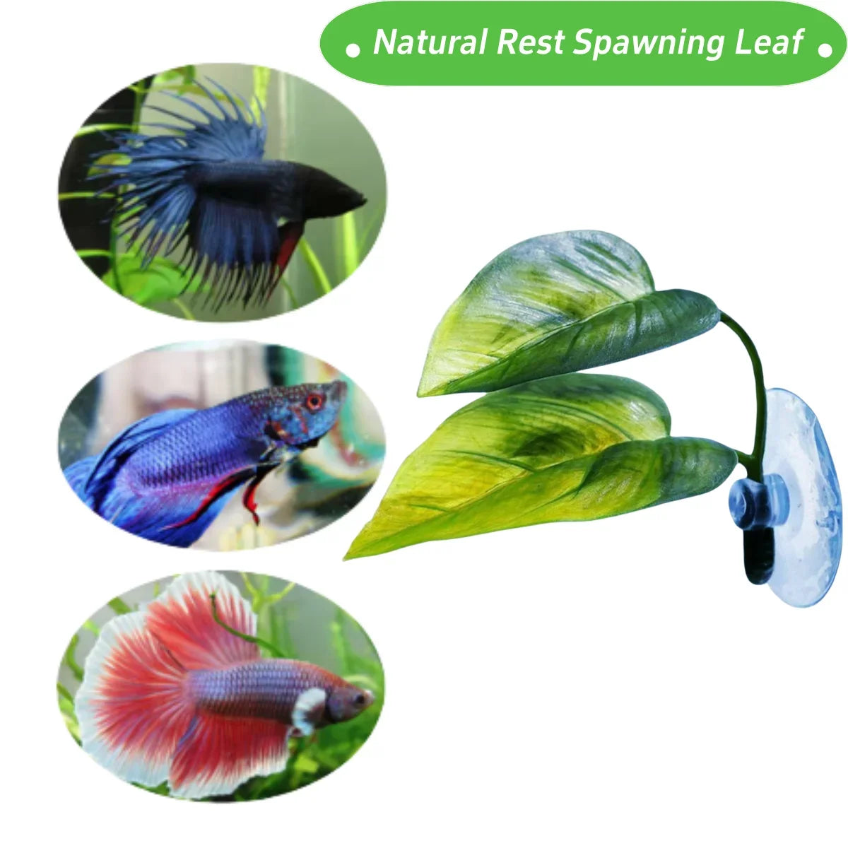 Betta Fish Leaf Hammock – Artificial Aquarium Plant for Resting, Relaxing & Spawning, Fish Tank Decoration for Betta & Ornamental Fish
