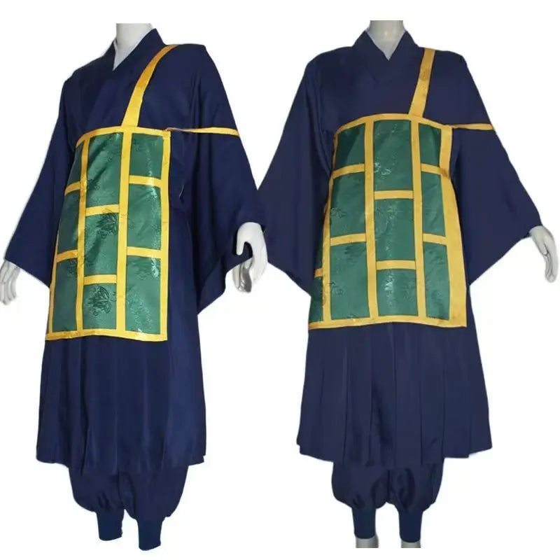 Jujutsu Kaisen Geto Suguru Cosplay Costume – Black & Blue Kimono School Uniform with Wig Anime Outfit for Halloween, Convention & Roleplay
