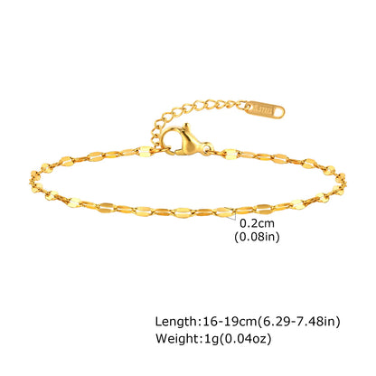Non-Tarnish Stainless Steel Herringbone Bracelet – Gold Plated Waterproof Stackable Chain Bracelet for Women | Fashion Jewelry Gift