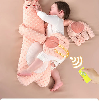 Oreiller de sommeil électrique pour bébé avec télécommande – Oreiller apaisant en forme de main et poupée tapotante pour le confort du sommeil des nouveau-nés