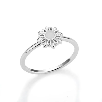 Gold Stainless Steel Lotus Flower Opal Ring – Vintage Oval Stone Statement Ring for Women | Elegant Fashion Jewelry Gift