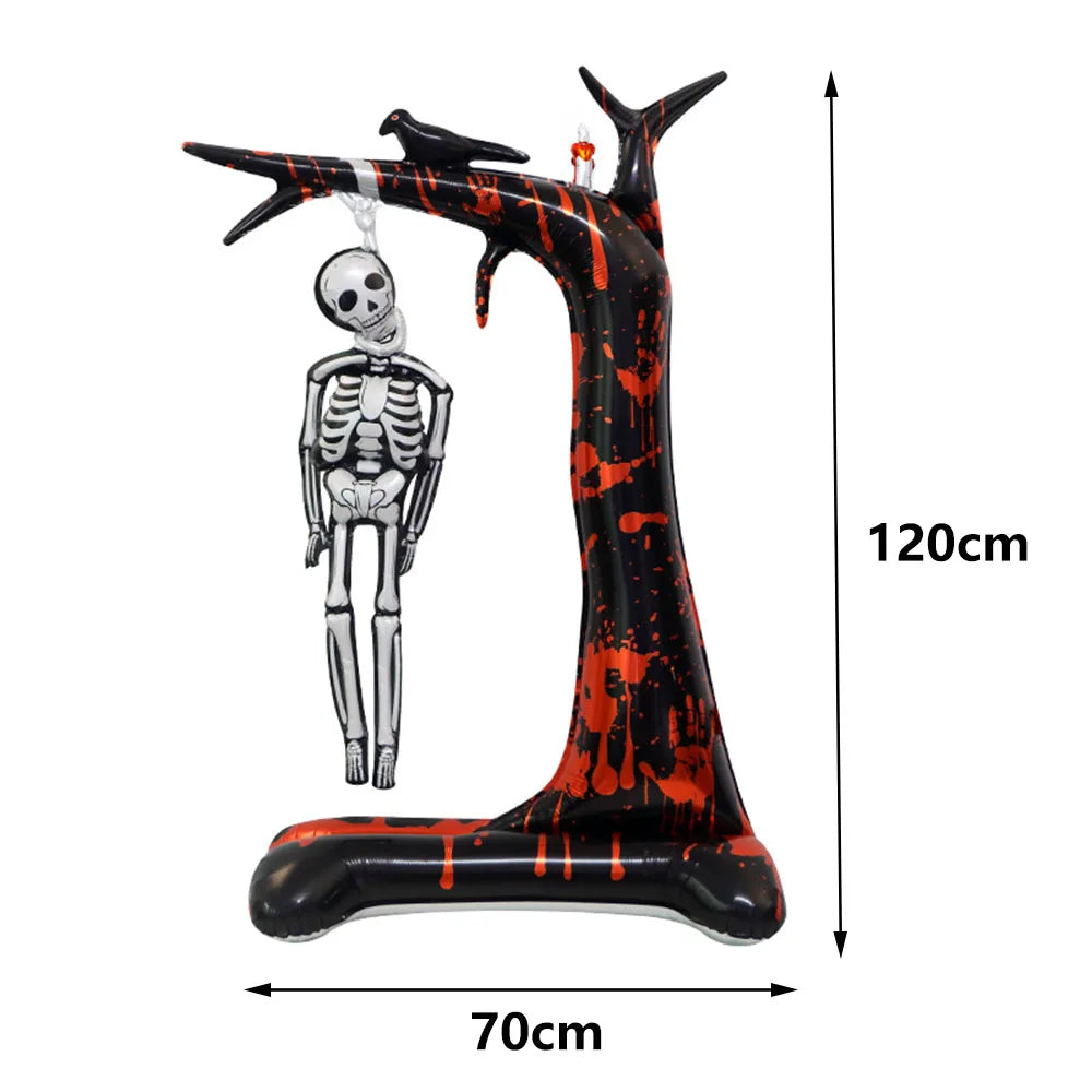 Large Halloween Standing Foil Balloons – Haunted House, Castle, Skull, Coffin & Witch Mylar Balloons for Halloween Party Decorations