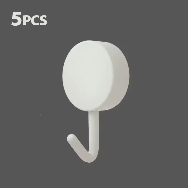 Ganchos de pared autoadhesivos de 5/10 piezas – Ganchos fuertes sin taladro para baño, cocina, puerta, almacenamiento de ropa y toallas