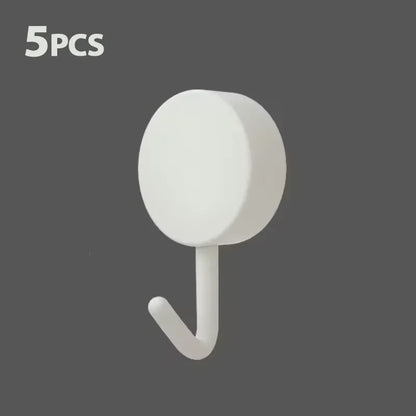 Ganchos de pared autoadhesivos de 5/10 piezas – Ganchos fuertes sin taladro para baño, cocina, puerta, almacenamiento de ropa y toallas