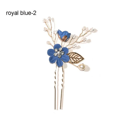 Luxury Floral Bridal Hair Comb with Gold Leaves – Crystal Wedding Hair Accessory for Brides & Prom