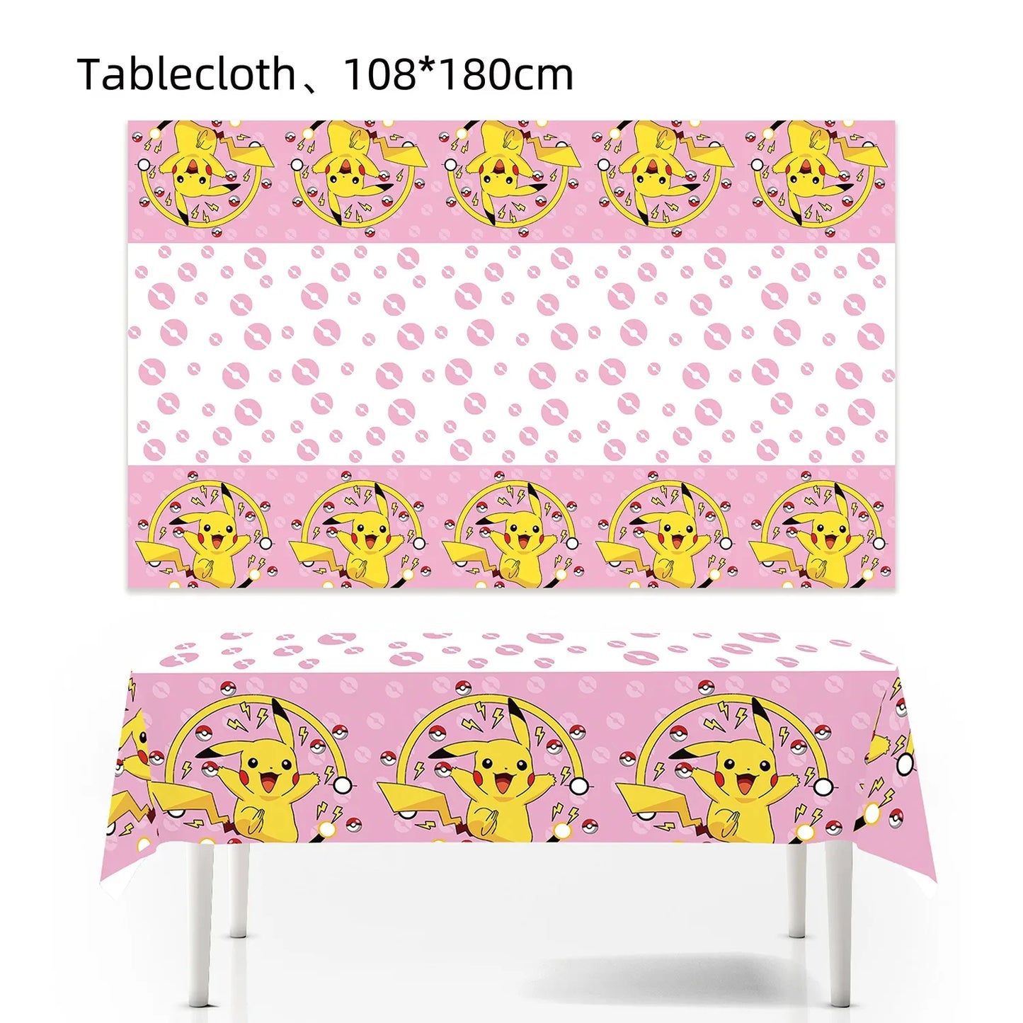 Pokémon Pikachu Tablecloth Decorations – Cute Disposable Table Covers for Kids Birthday, Baby Shower & Party Supplies