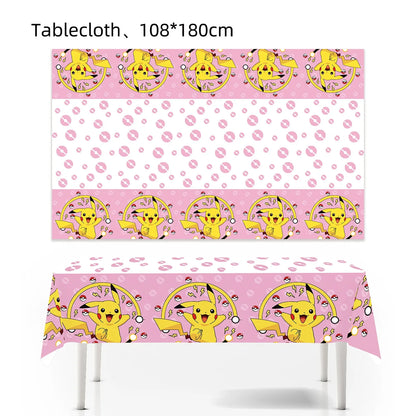 Pokémon Pikachu Tablecloth Decorations – Cute Disposable Table Covers for Kids Birthday, Baby Shower & Party Supplies