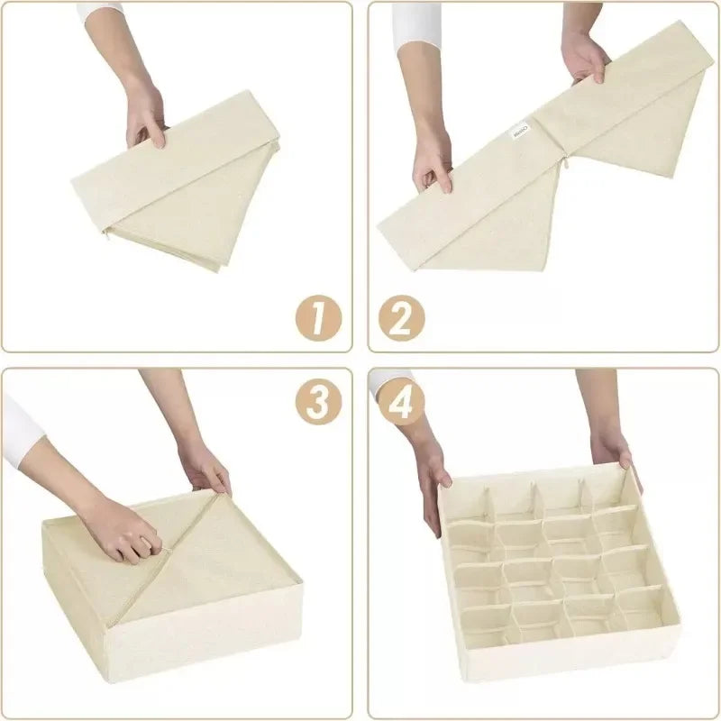 Foldable Underwear Organizer Box – Drawer Storage Organizer for Bras, Socks, Pants & Clothing