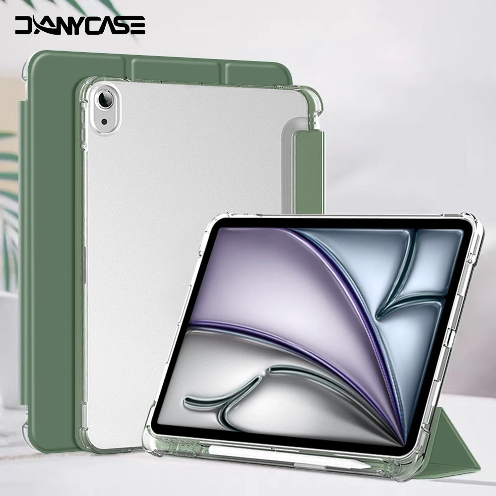 Étui pour iPad avec porte-crayon pour iPad Air 6/5, iPad Pro 11/12.9/13, iPad 10e génération, 10.2, 9.7 et iPad Mini 7/6 – Étui intelligent de protection