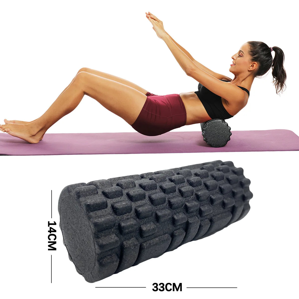 30/33CM Fitness Foam Roller – EPP Yoga Massage Roller for Muscle Recovery, Pilates, Physical Therapy, Gym & Home Exercise Training