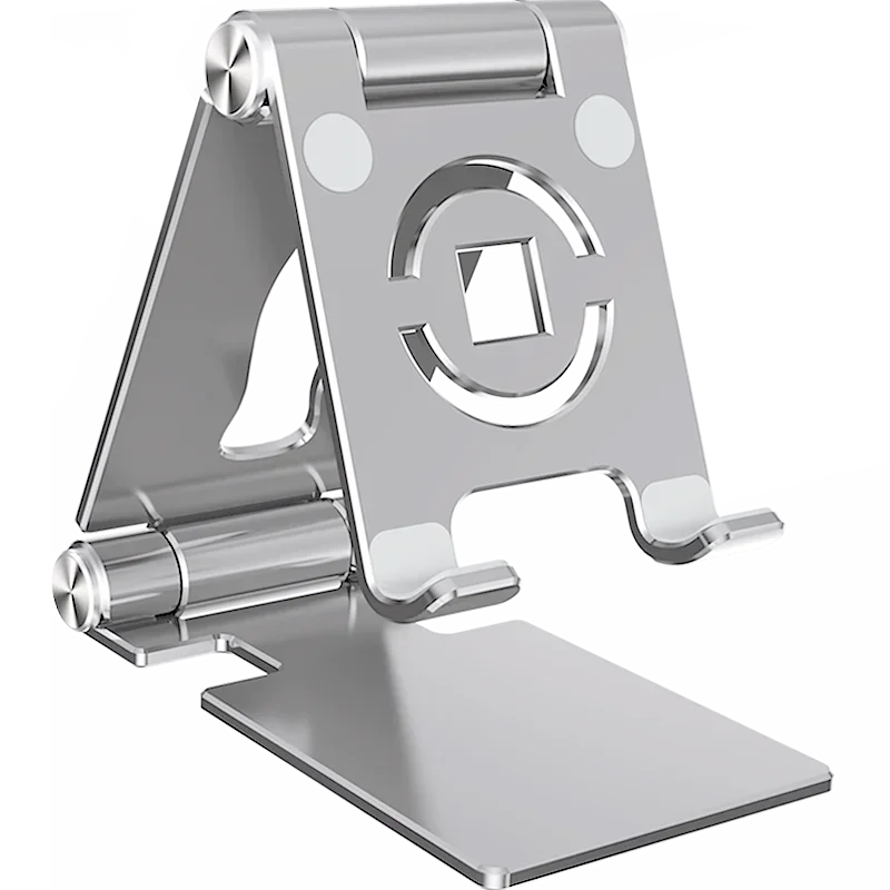 360° Rotating Tablet Stand – Adjustable Foldable Aluminum Holder for iPad Pro, iPad Air, iPad Mini & Smartphones, Desktop Device Stand