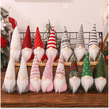 3PCS Swedish Handmade Plush Gnome Christmas Ornaments – Cute Hanging Decorations for Xmas Tree, Home, Holiday Party & Festive Decor