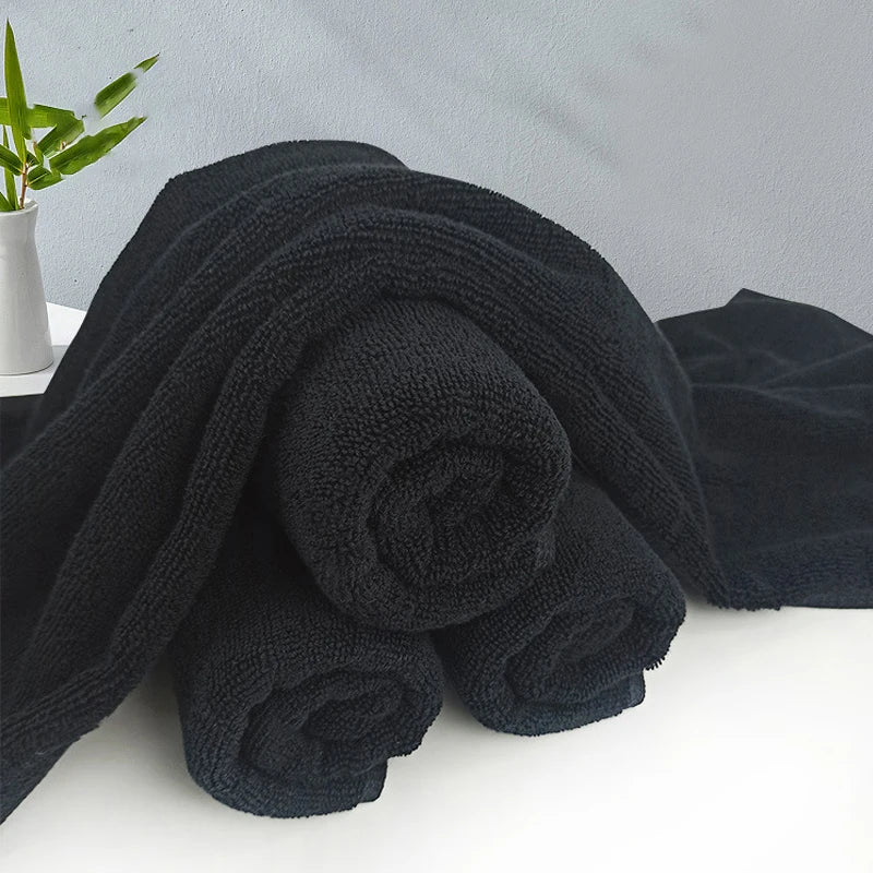 Toallas de Salón de Microfibra, 5/2 uds. – Toallas Negras para Peluquero, Toallas a Prueba de Lejía para el Hogar, Hotel, Salón de Belleza y Uso Profesional del Cabello