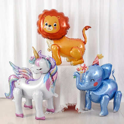 Large Standing Unicorn Foil Balloon – Kids' Unicorn Birthday Party Decoration, Cute Animal Balloon for Girls, Baby Shower & Party Favors